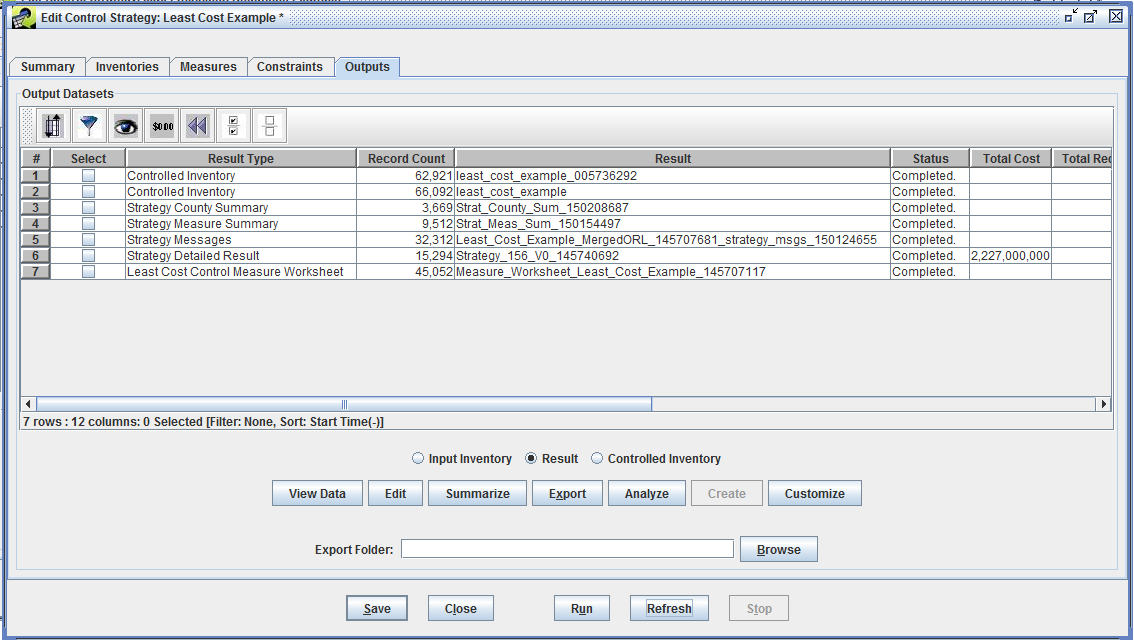 Figure 4-29: Controlled Inventory for Least Cost Curve Example