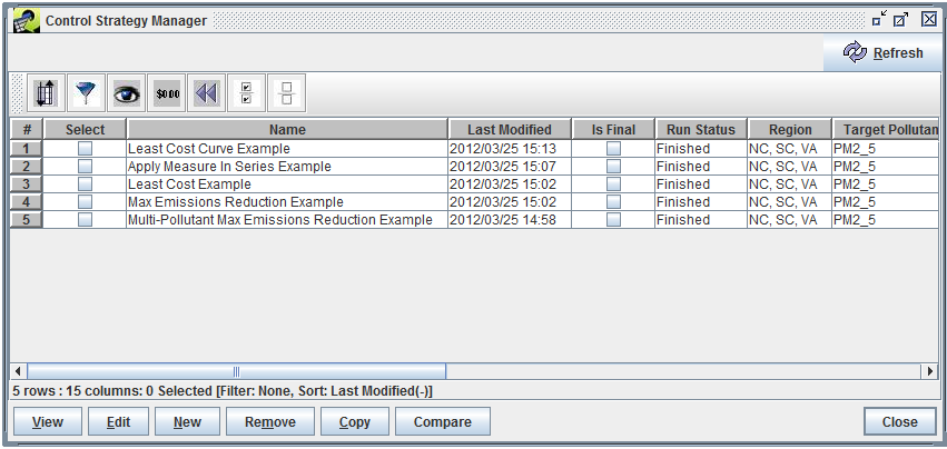 Figure 4-3: Control Strategy Manager Window