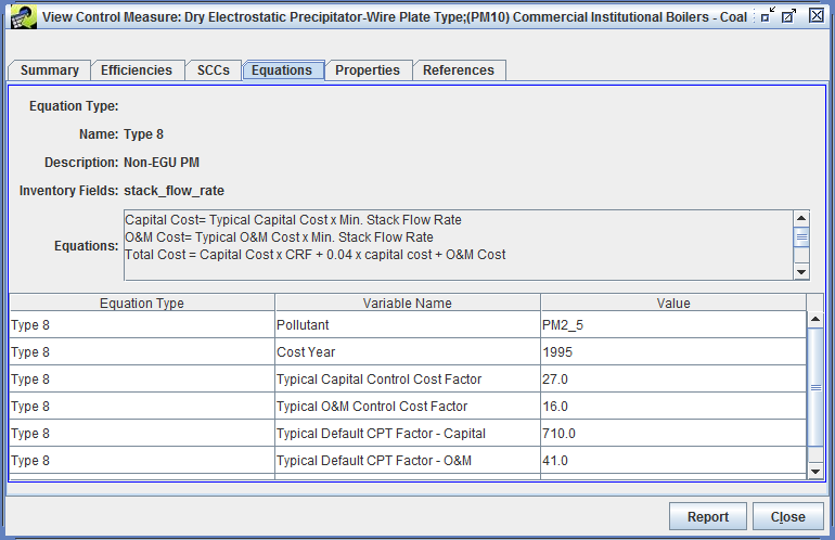 Figure 3-13: Equations Tab of View Control Measure Window