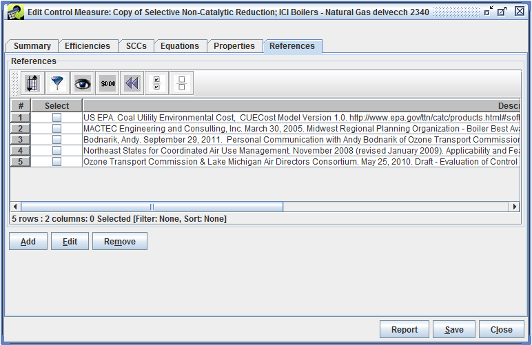 Figure 3-26: References Tab of Edit Control Measure Window