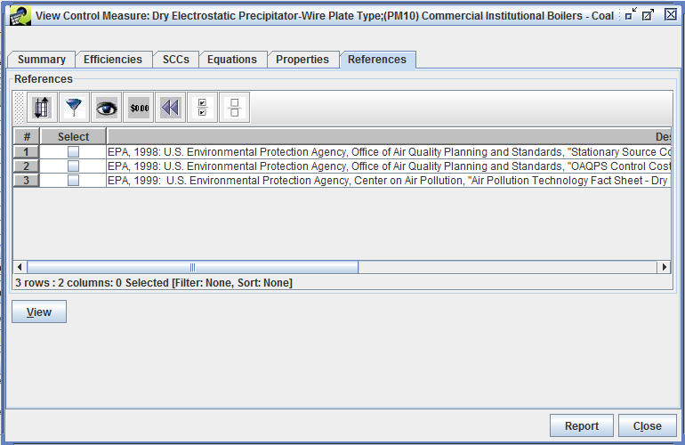 Figure 3-16: References Tab of View Control Measure Window