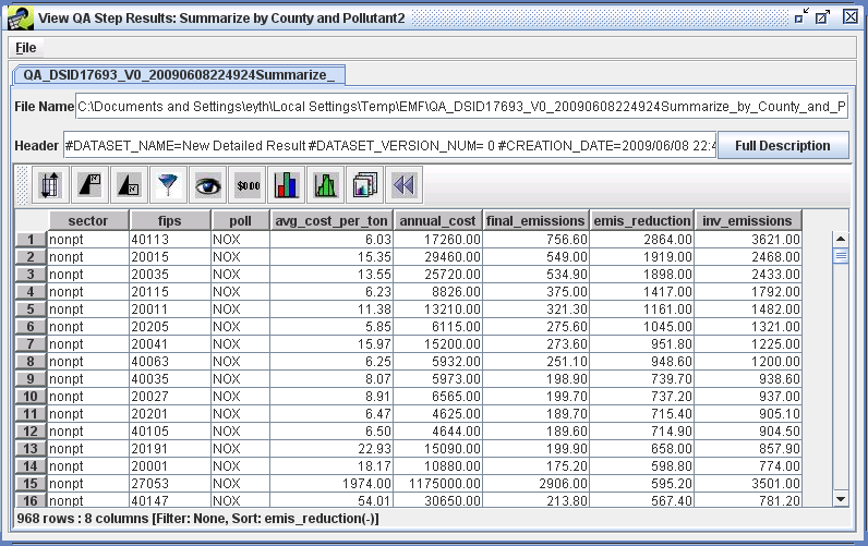 Figure 4-24: View QA Step Results Window