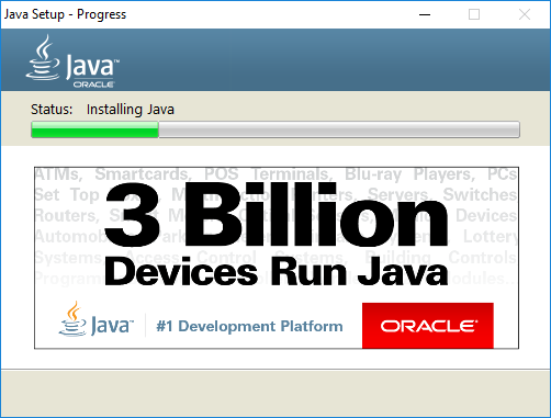 Figure 4: Java Setup Progress