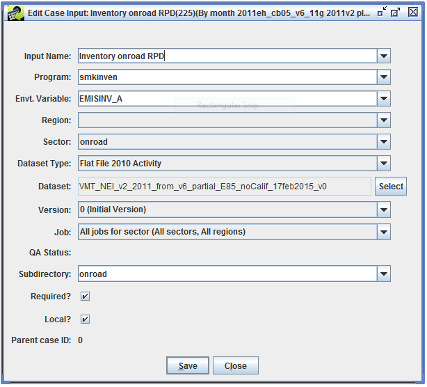 Figure 5.15: Edit Case Input