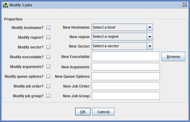 Figure 5.12: Modify One or More Case Jobs