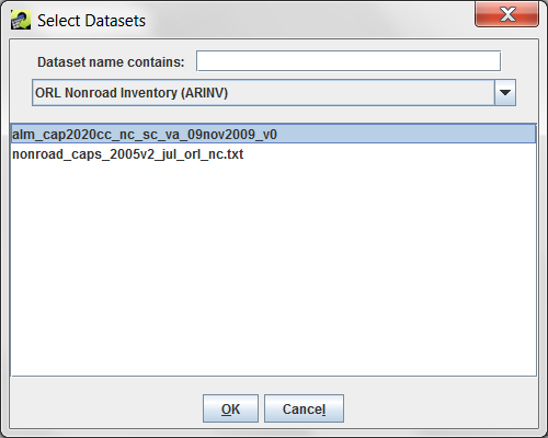 Figure 3.30: Select Filter Datasets