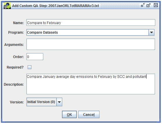 Figure 4.27: Add Description to New QA Step