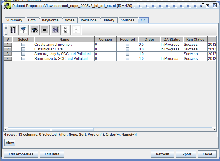 Figure 2.16: Viewing QA tab