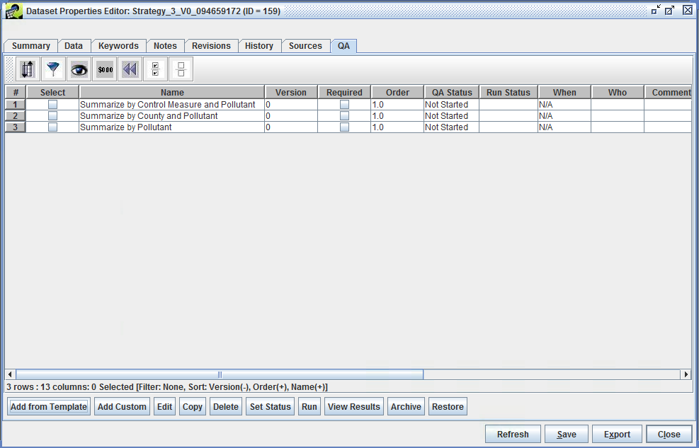 Figure 4.24: Available QA Summaries for a Strategy Detailed Result