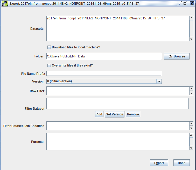 Figure 5.3: Export Window