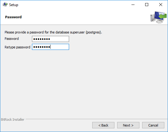 Figure 2.9: Postgres Password