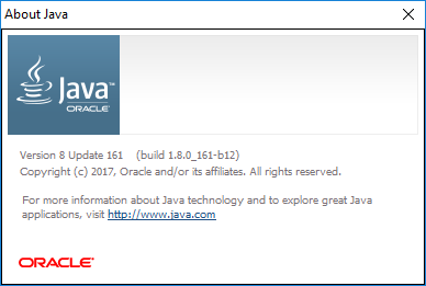 Figure 2.1: About Java