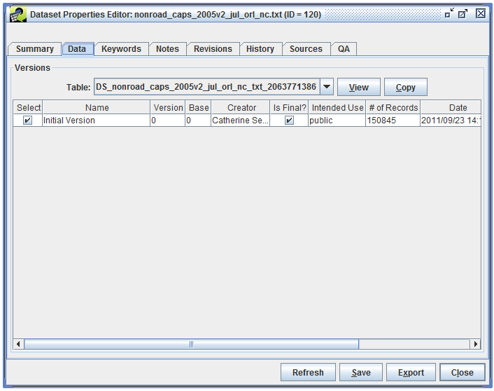 Figure 3.10: Dataset Properties Editor - Data Tab