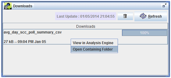 Figure 4.14: Downloads Window: QA Step Results