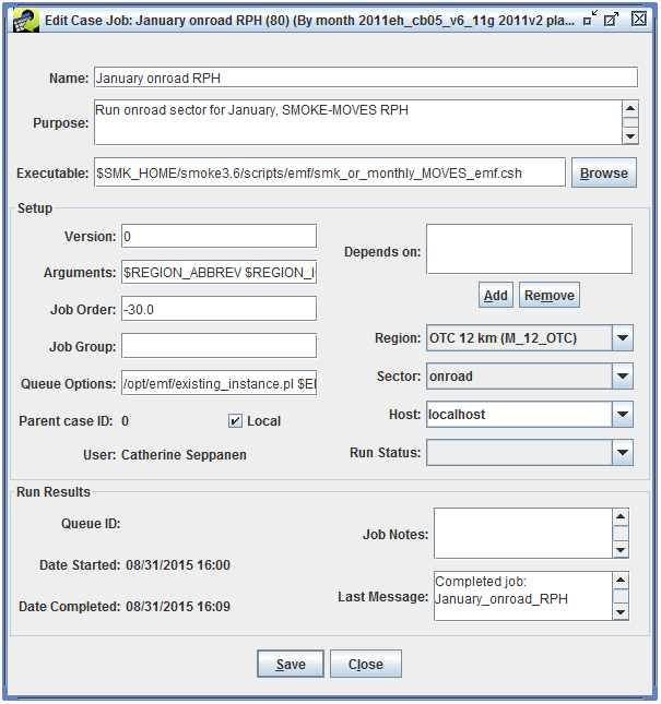 Figure 5.9: Edit Case Job