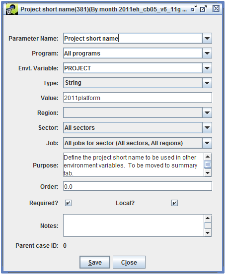 Figure 5.20: Edit Case Parameter