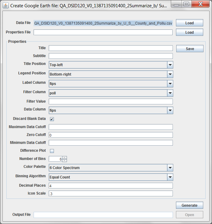 Figure 4.16: Create Google Earth File