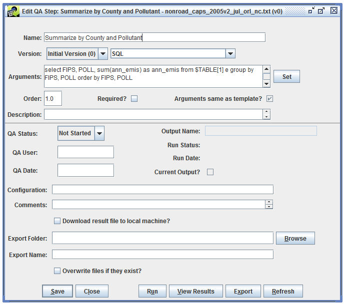 Figure 4.4: Edit New QA Step from Template