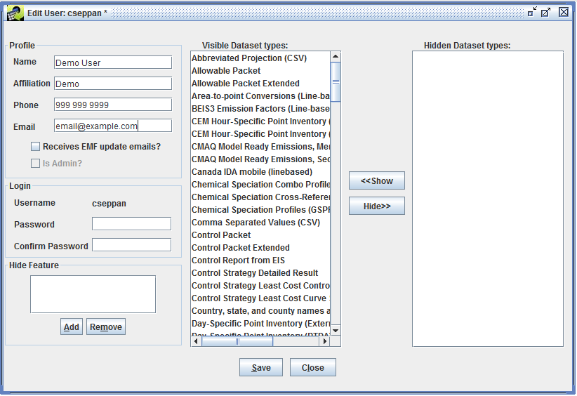 Figure 2.10: Edit User Profile