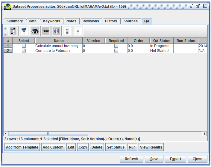 Figure 4.28: Select New QA Step from QA Tab