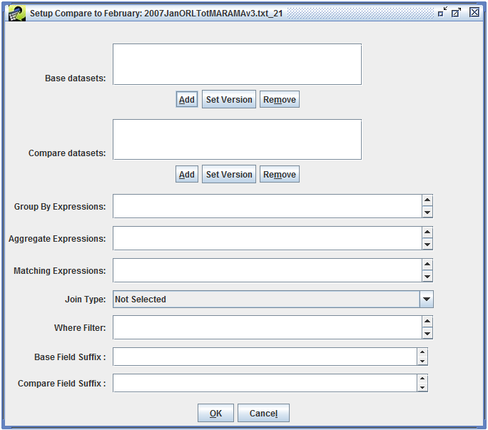 Figure 4.30: Set Up Compare Datasets QA Step