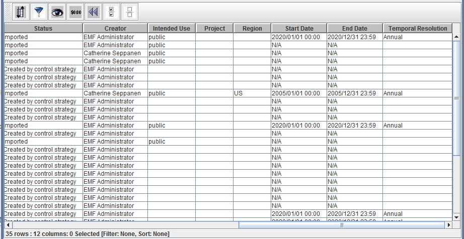 Figure 2.22: Sort-Filter-Select Table with Scrolled Columns