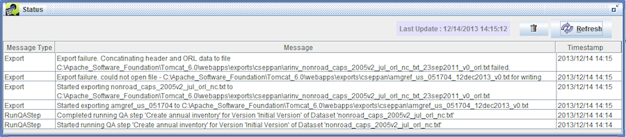 Figure 2.20: Status Window