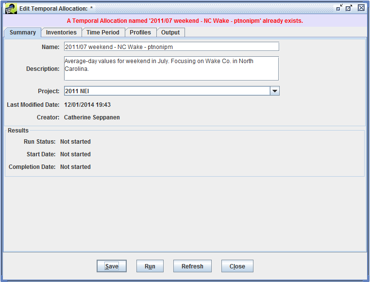 Figure 6.4: Temporal allocation with duplicate name