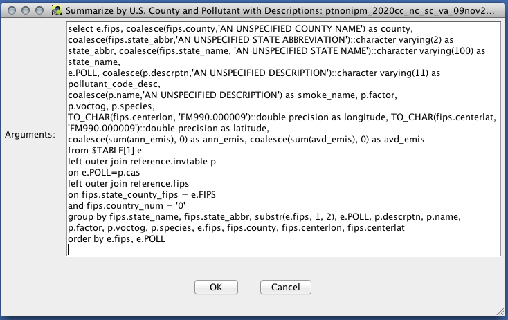 Figure 2: Custom SQL for an ORL point inventory QA step