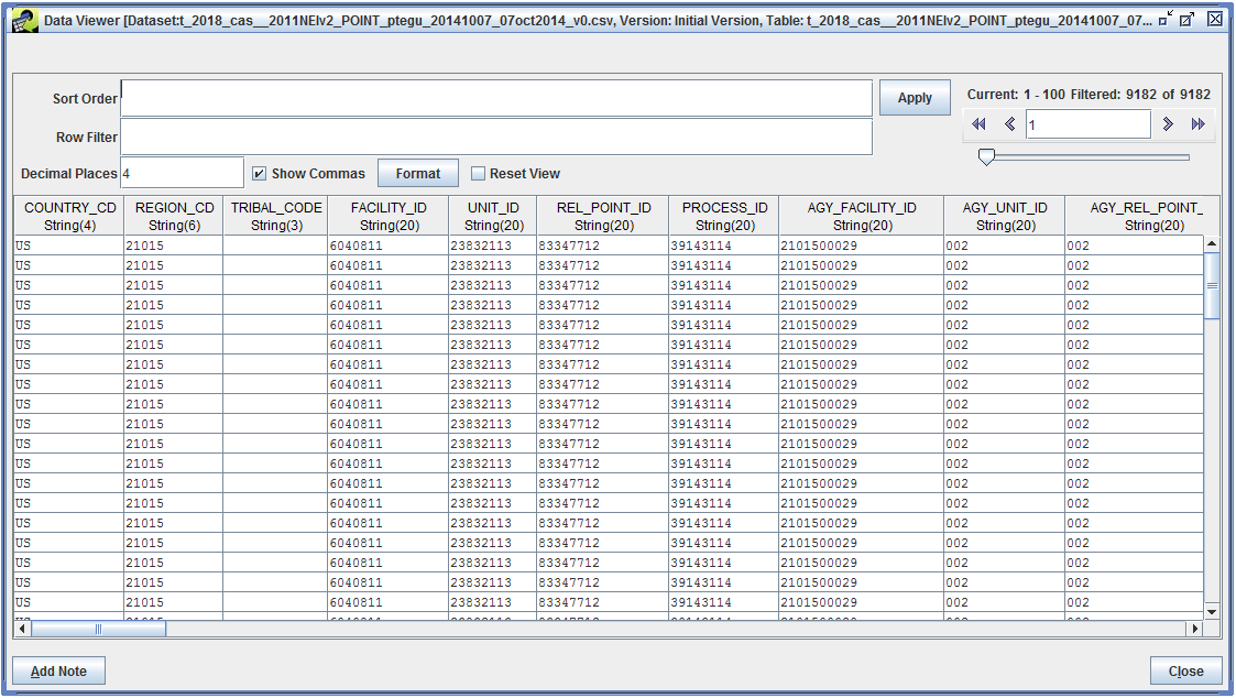 Data Viewer Showing Controlled Inventory