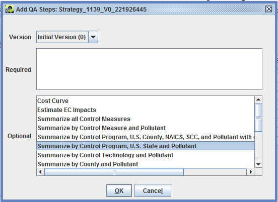 Select QA Template Step for Strategy Detailed Result Dataset