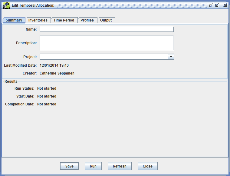 Editing a new temporal allocation