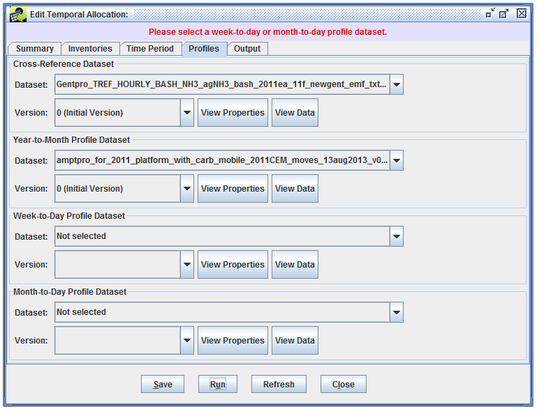 Error running temporal allocation