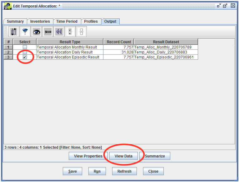 View episodic result data