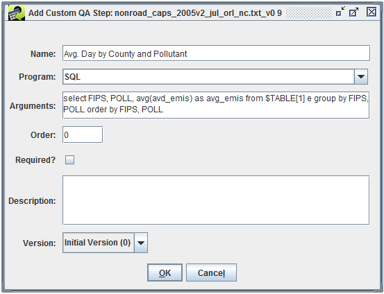 Figure 4-52: Custom SQL QA Step Setup
