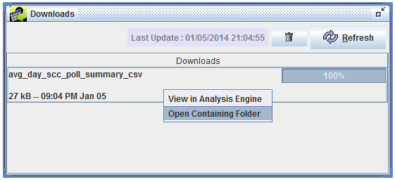 Figure 4-14: Downloads Window: QA Step Results