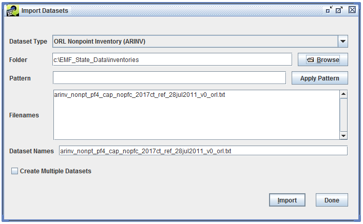 Figure 3-33: Import Dataset from Single File