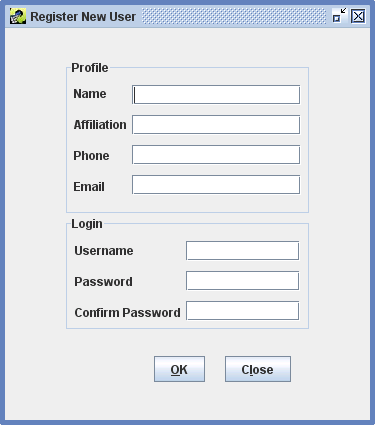 Figure 2-10: Register New User Window