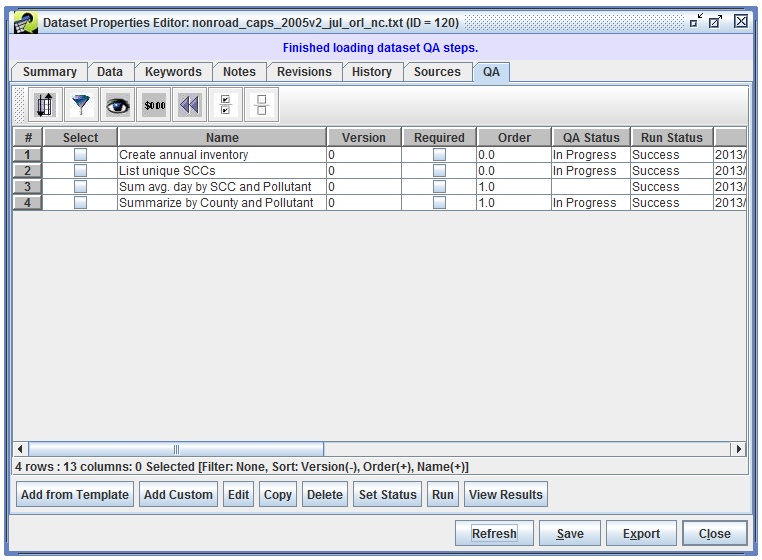 Figure 4-7: Refreshed QA Steps