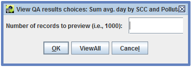 Figure 4-8: View QA Results: Select Number of Records