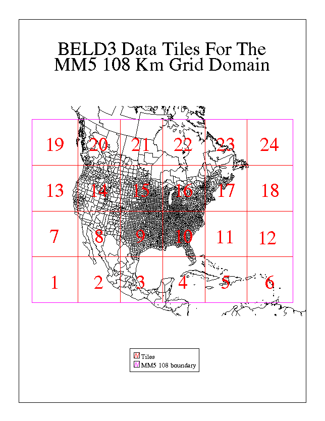 Picture of 24 BELD tiles over North America